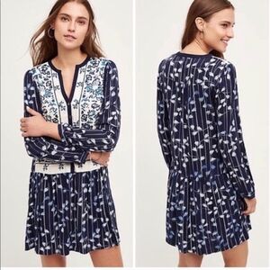 ANTHROPOLOGIE | TINY Embroidered Floral Dress w/ Pockets